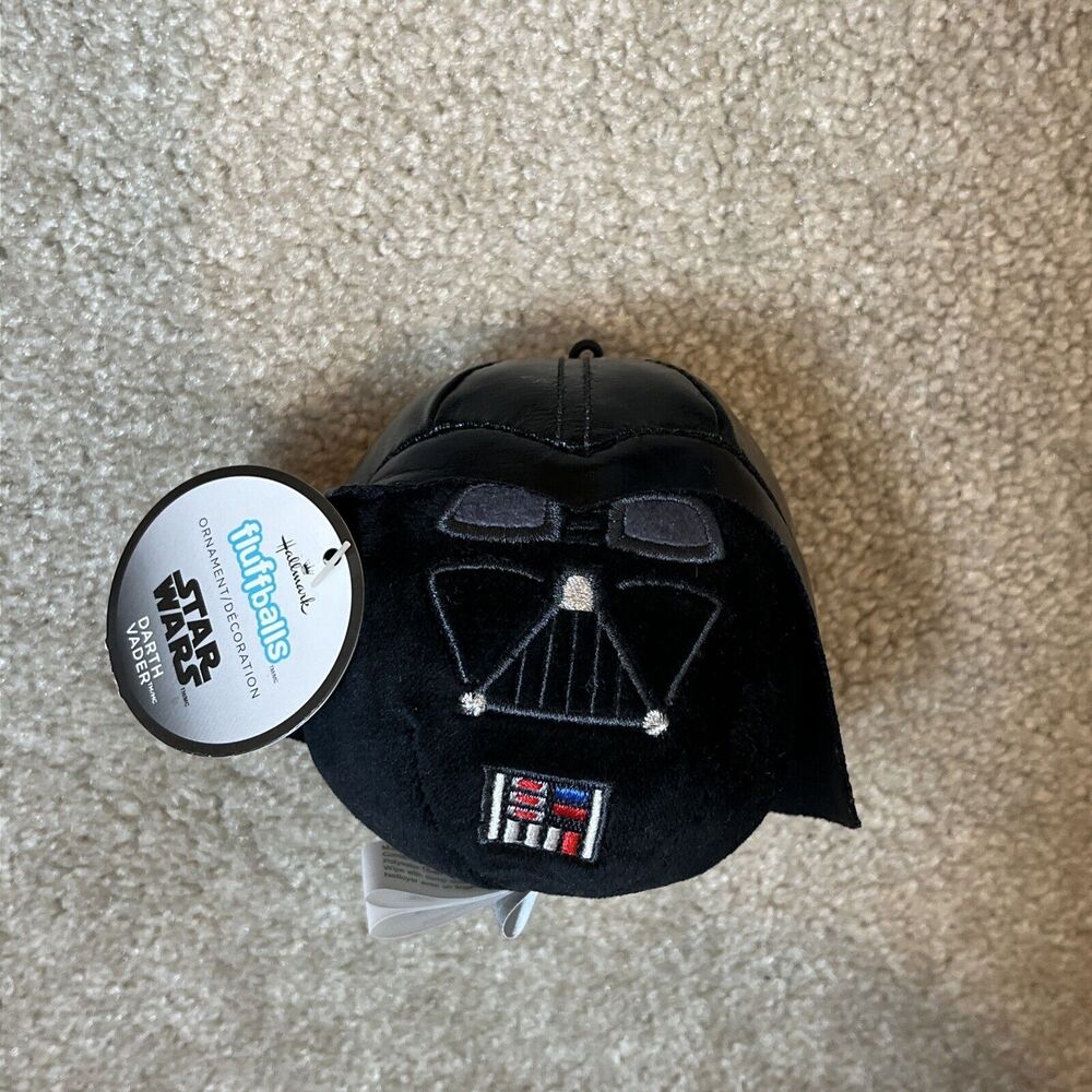 NWT HALLMARK FLUFFBALLS Star Wars DARTH VADER Plush Stuffed Toy Ornament 2016